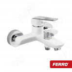Настенный смеситель Ferro TINA  (ванна/душ, белый/хром)