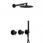 Set de dus TOKYO X (baterie 2 iesiri+cap  dus de din perete 20 cm), negru mat