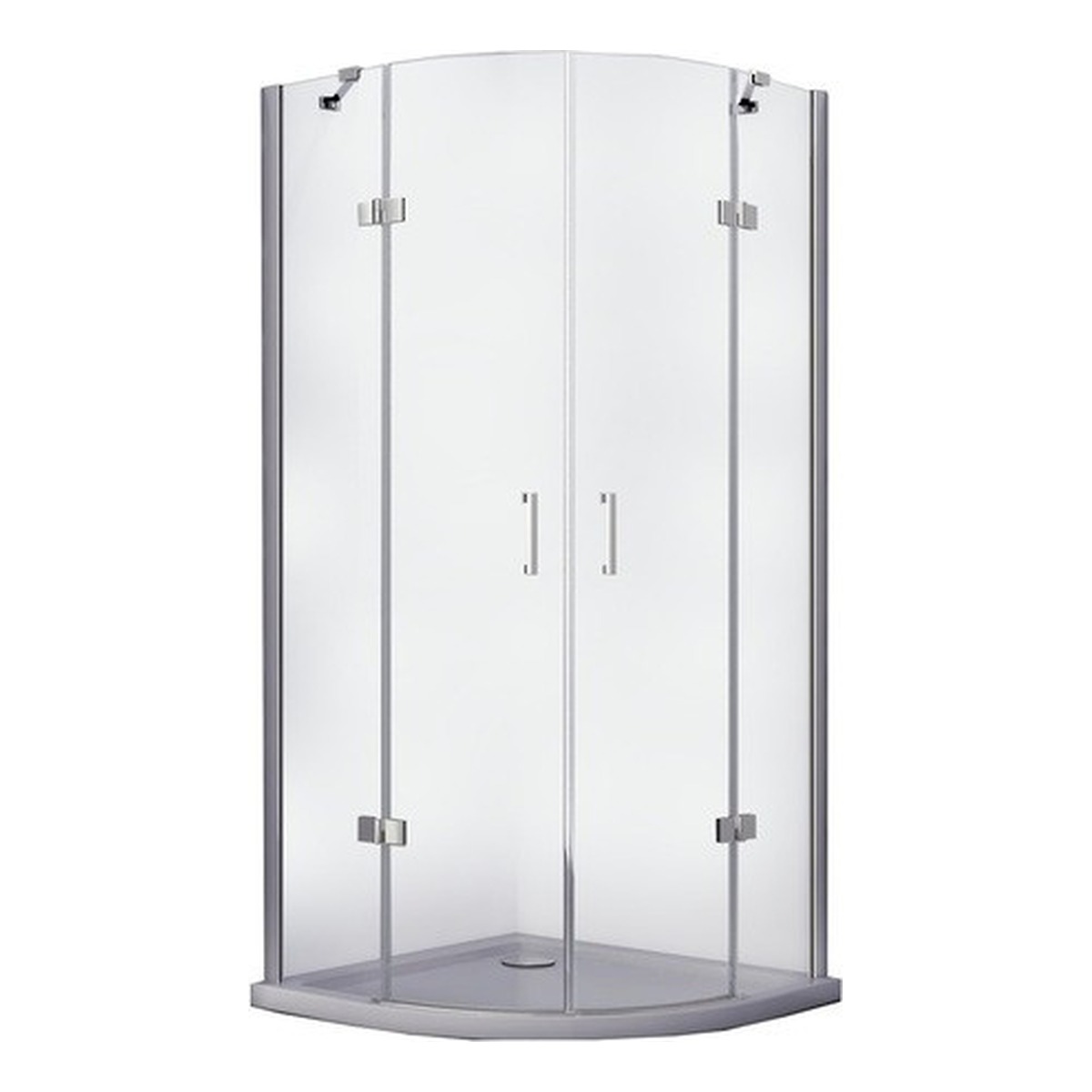 Душевая кабина Besco Viva, полукруглая, распашные двери, 90×90×195 см, хромированный профиль