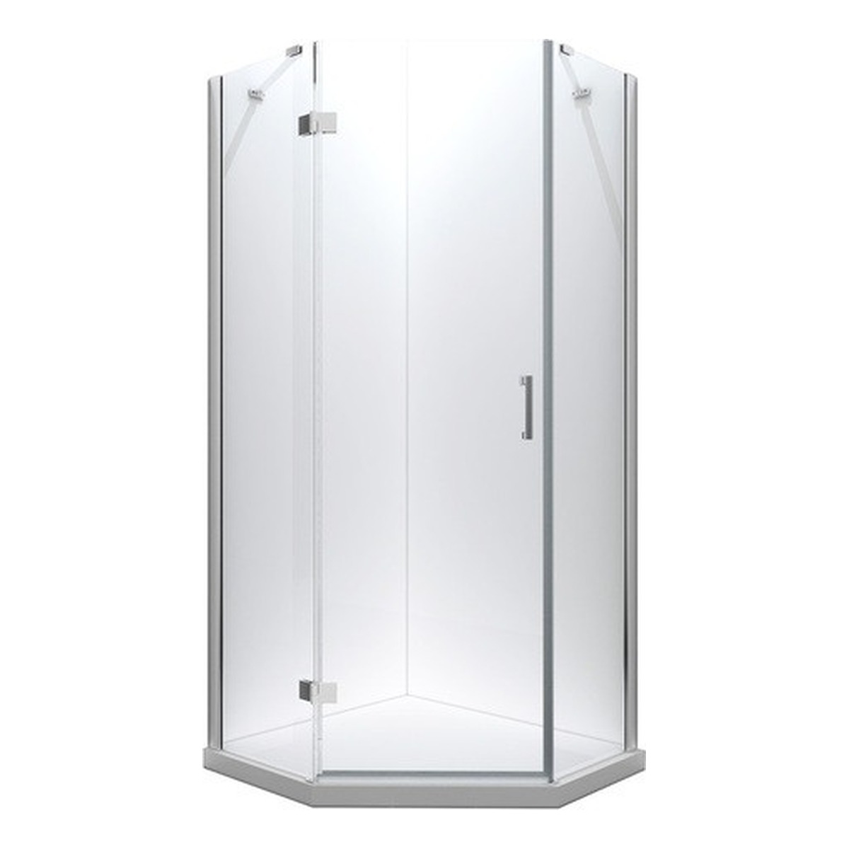Душевая кабина Besco Viva, пятиугольная, распашная дверь левая, 90×90×195 см, хромированный профиль