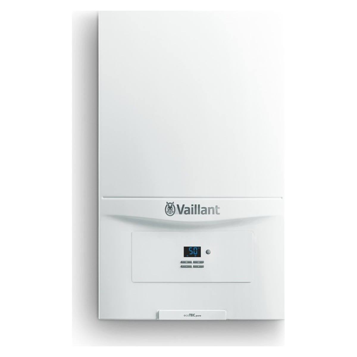 Centrală Vaillant ecoTEC pure în condensare, față pe fond alb