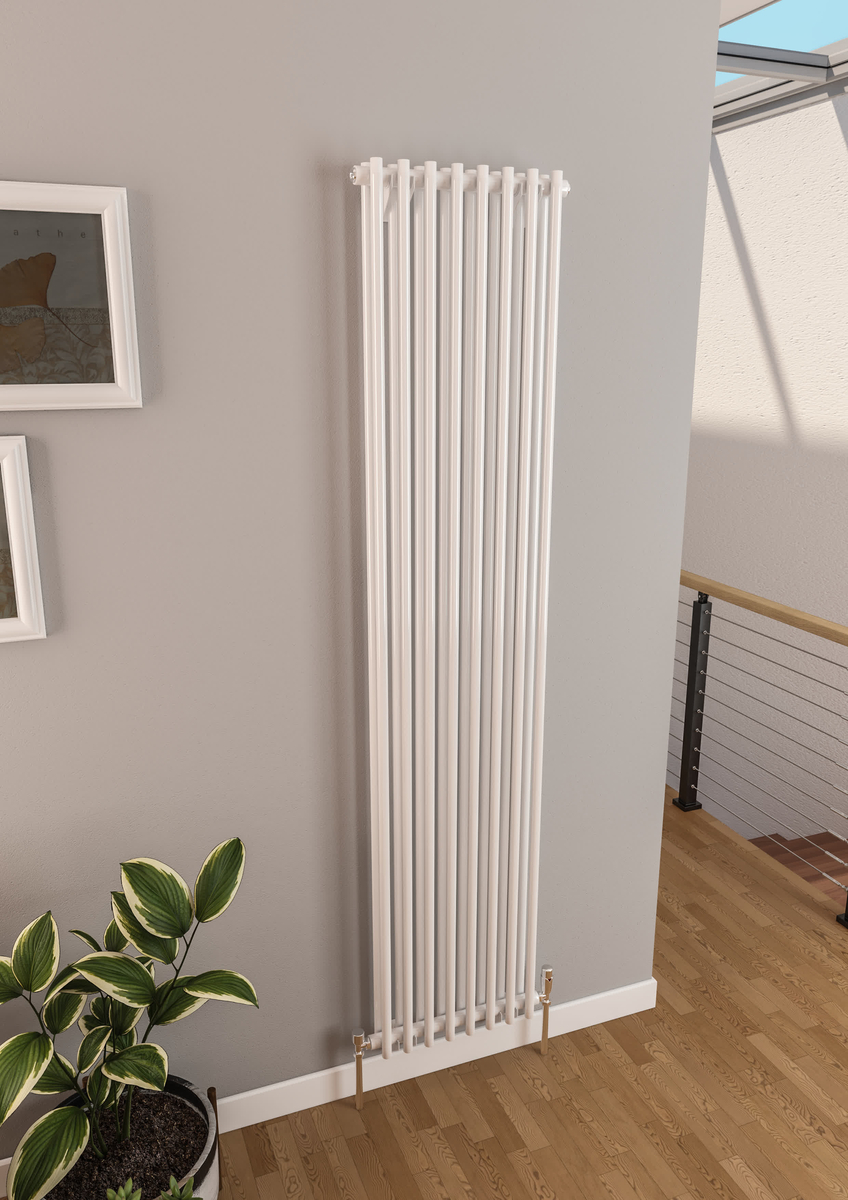 Radiator de baie AERFILD Focha 410×1600 mm, alb mat, pe apă