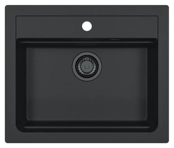 Кухонная мойка Alveus ATROX 30 Black Edition, 1 чаша, 59×50 см, чёрный композит