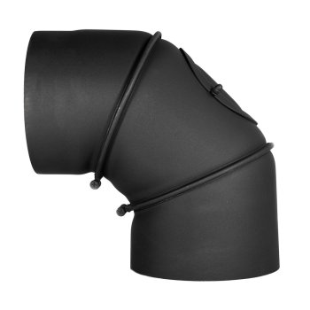 Cot reglabil cu revizie pentru coș de fum, Ø160 mm, negru