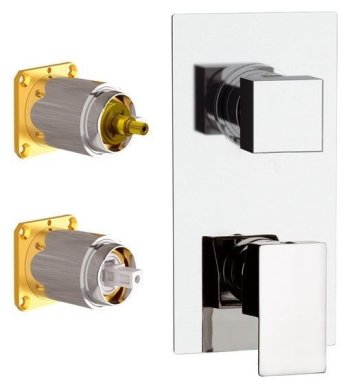 Set exterior baterie cadă și duș DANIEL SKYLINE, 2 ieșiri, pentru DAN BOX D2, crom