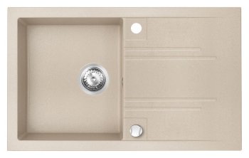 Кухонная мойка Ferro MEZZO II, 1 чаша с крылом, 78×48 см, песочный композит