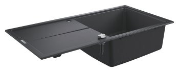 Кухонная мойка GROHE K400, 1 чаша с крылом, 100×50 см, чёрный композит