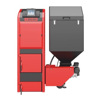 Cazan pe peleți SD DUO BIO 20 kW cu buncher, GOLD, versiune dreapta