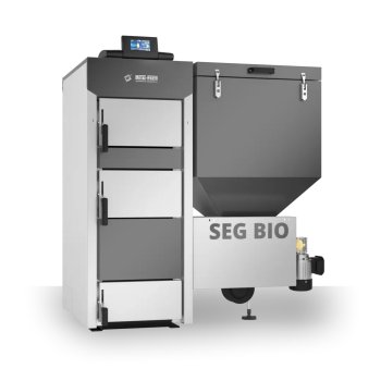 Котел на пеллетах SEG BIO 75 кВт с бункером, PLATINUM, правое исполнение